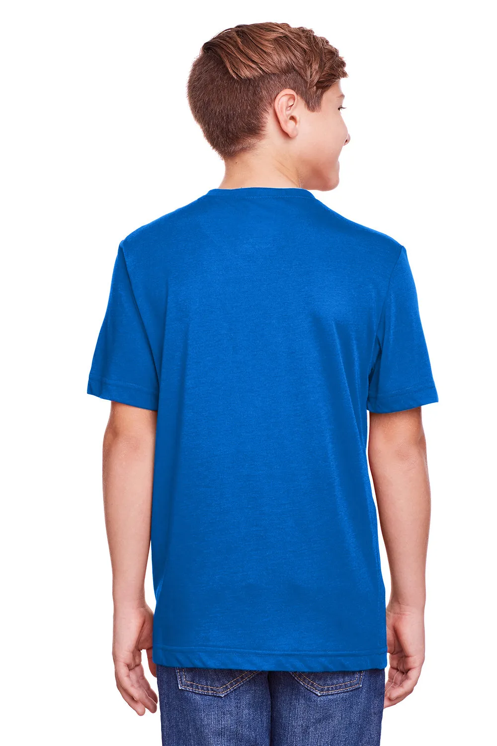Core 365 Youth Fusion ChromaSoft Performance Moisture Wicking Short Sleeve Crewneck T-Shirt - True Royal Blue
