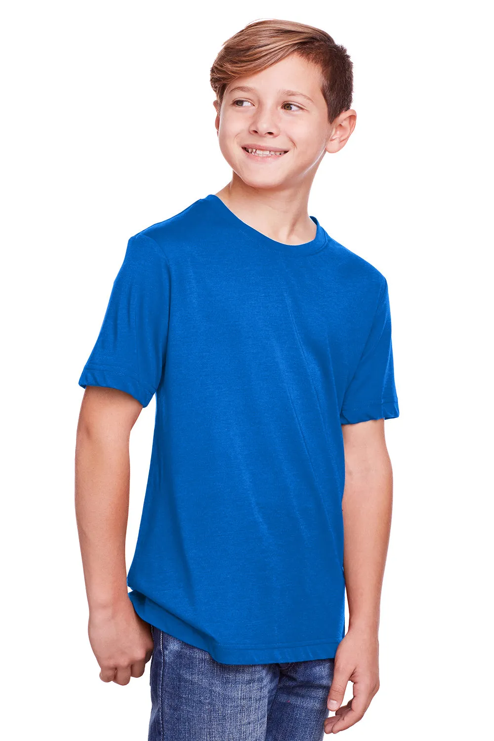 Core 365 Youth Fusion ChromaSoft Performance Moisture Wicking Short Sleeve Crewneck T-Shirt - True Royal Blue