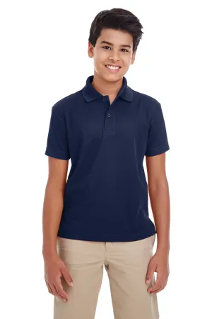 Core 365 Youth Origin Performance Moisture Wicking Short Sleeve Polo Shirt - Classic Navy Blue