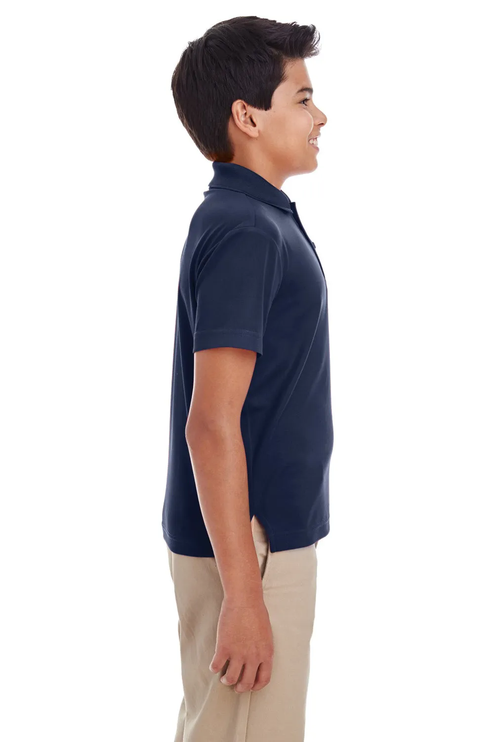 Core 365 Youth Origin Performance Moisture Wicking Short Sleeve Polo Shirt - Classic Navy Blue
