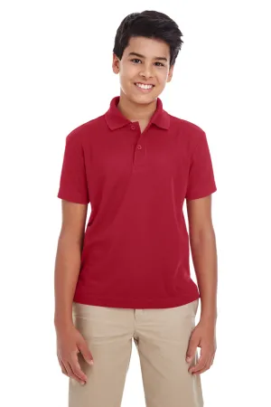 Core 365 Youth Origin Performance Moisture Wicking Short Sleeve Polo Shirt - Classic Red