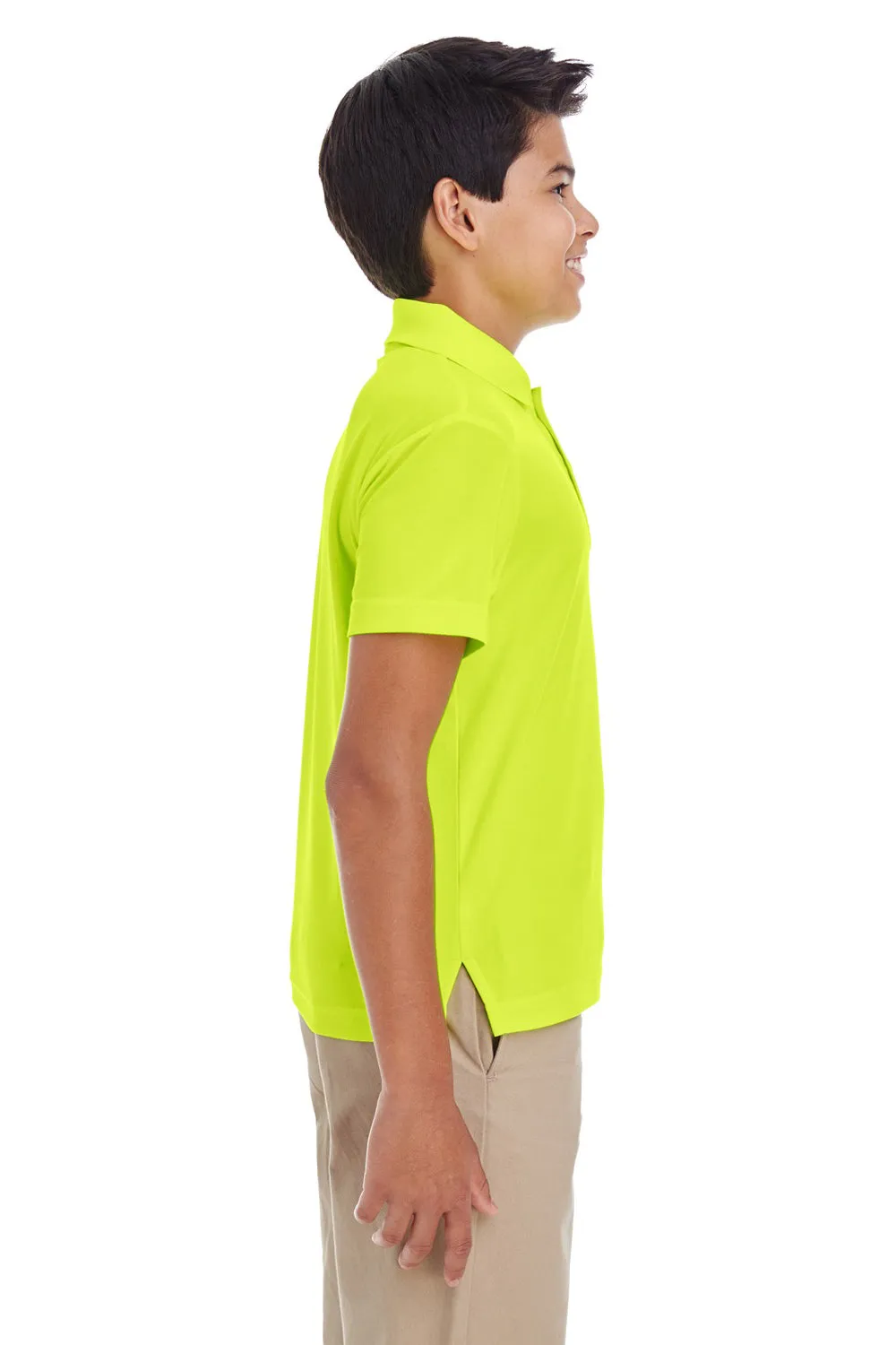 Core 365 Youth Origin Performance Moisture Wicking Short Sleeve Polo Shirt - Safety Yellow