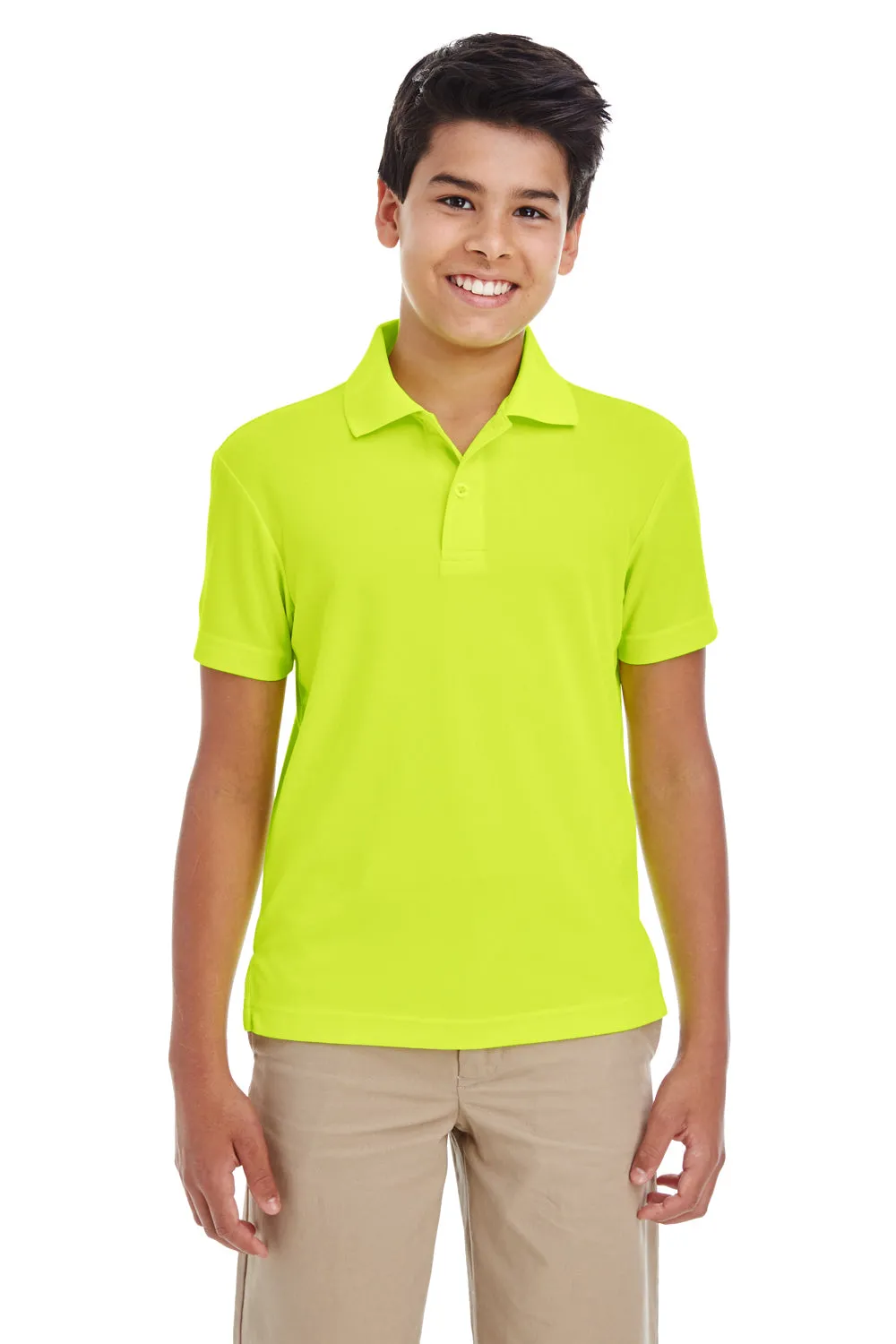 Core 365 Youth Origin Performance Moisture Wicking Short Sleeve Polo Shirt - Safety Yellow