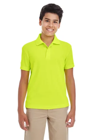 Core 365 Youth Origin Performance Moisture Wicking Short Sleeve Polo Shirt - Safety Yellow