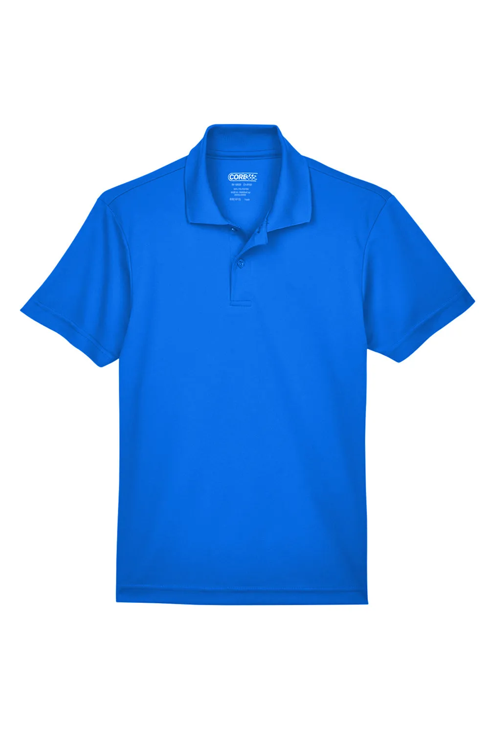 Core 365 Youth Origin Performance Moisture Wicking Short Sleeve Polo Shirt - True Royal Blue
