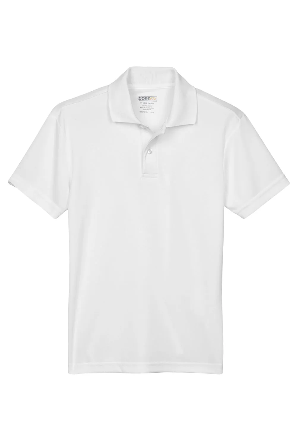 Core 365 Youth Origin Performance Moisture Wicking Short Sleeve Polo Shirt - White