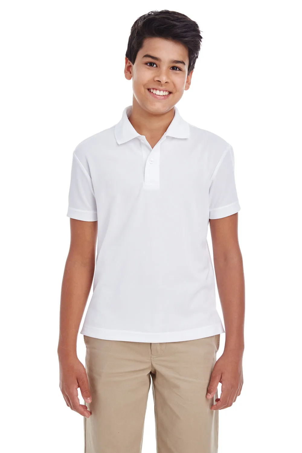 Core 365 Youth Origin Performance Moisture Wicking Short Sleeve Polo Shirt - White