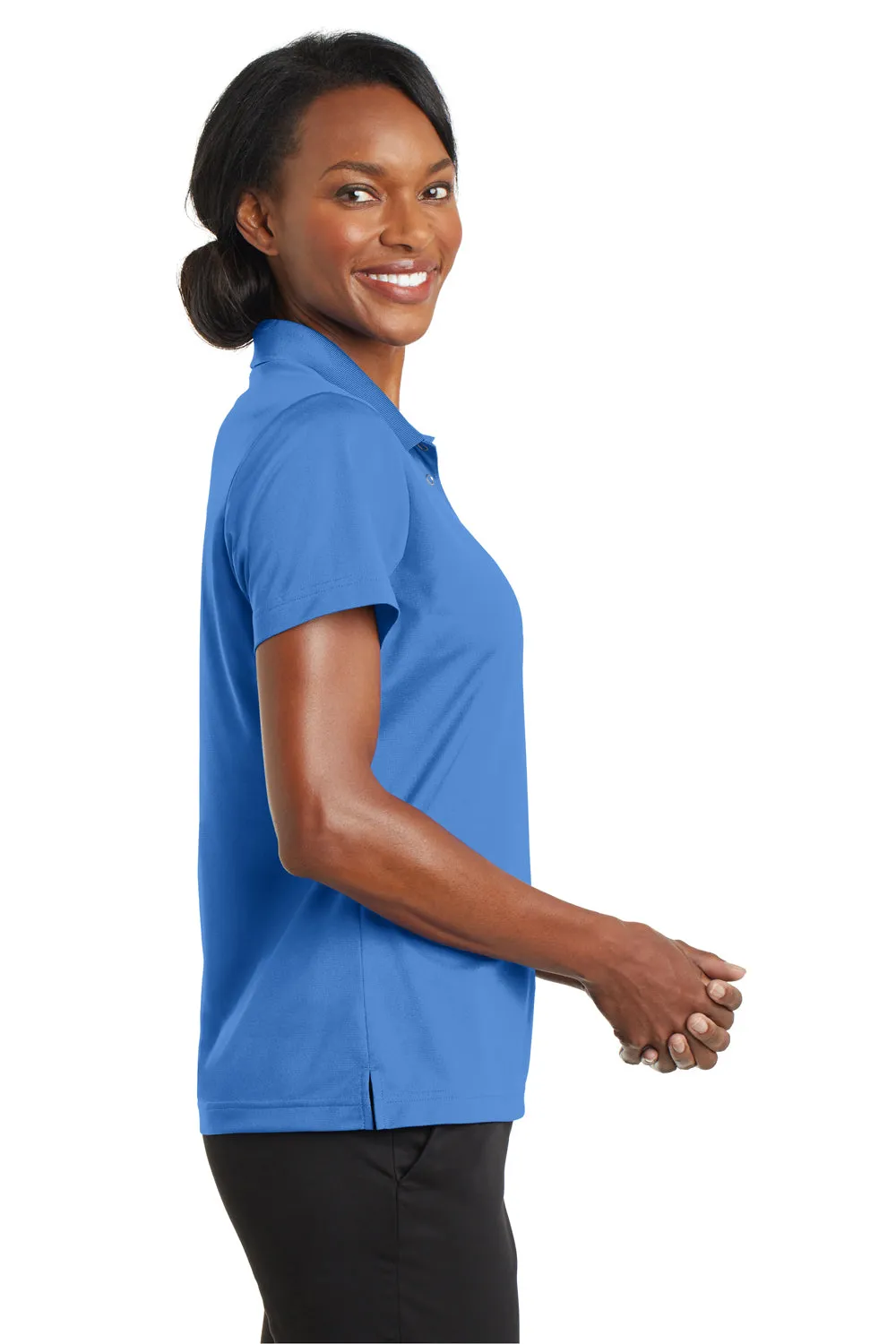 CornerStone Womens Gripper Moisture Wicking Short Sleeve Polo Shirt - Lake Blue - Closeout