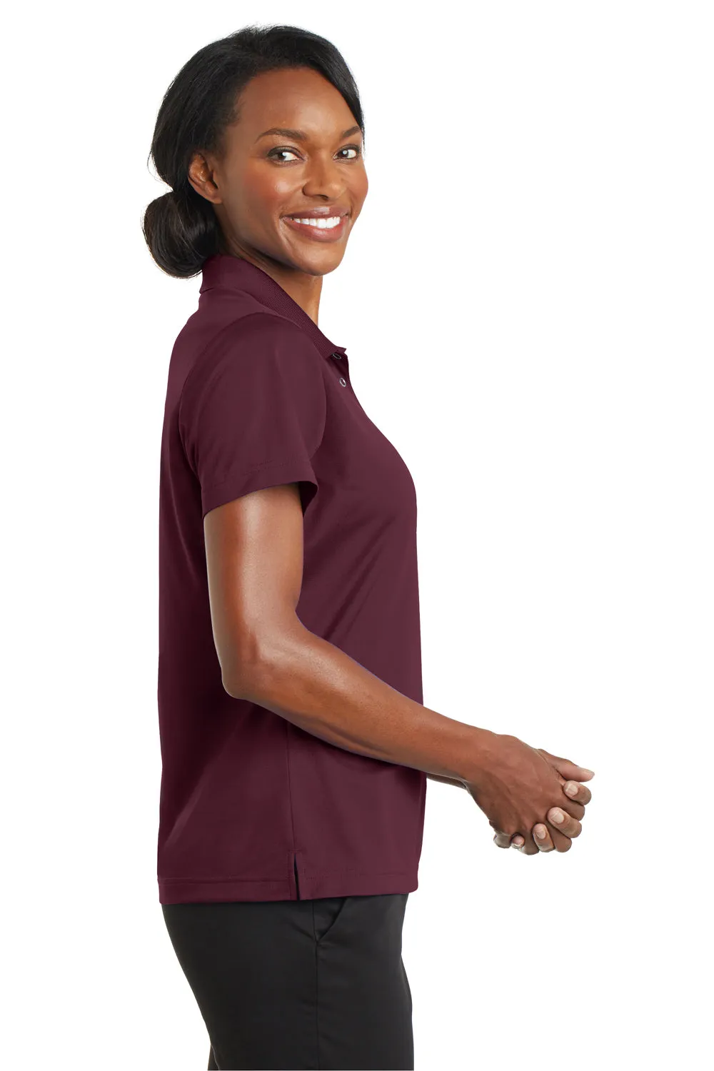 CornerStone Womens Gripper Moisture Wicking Short Sleeve Polo Shirt - Maroon - Closeout