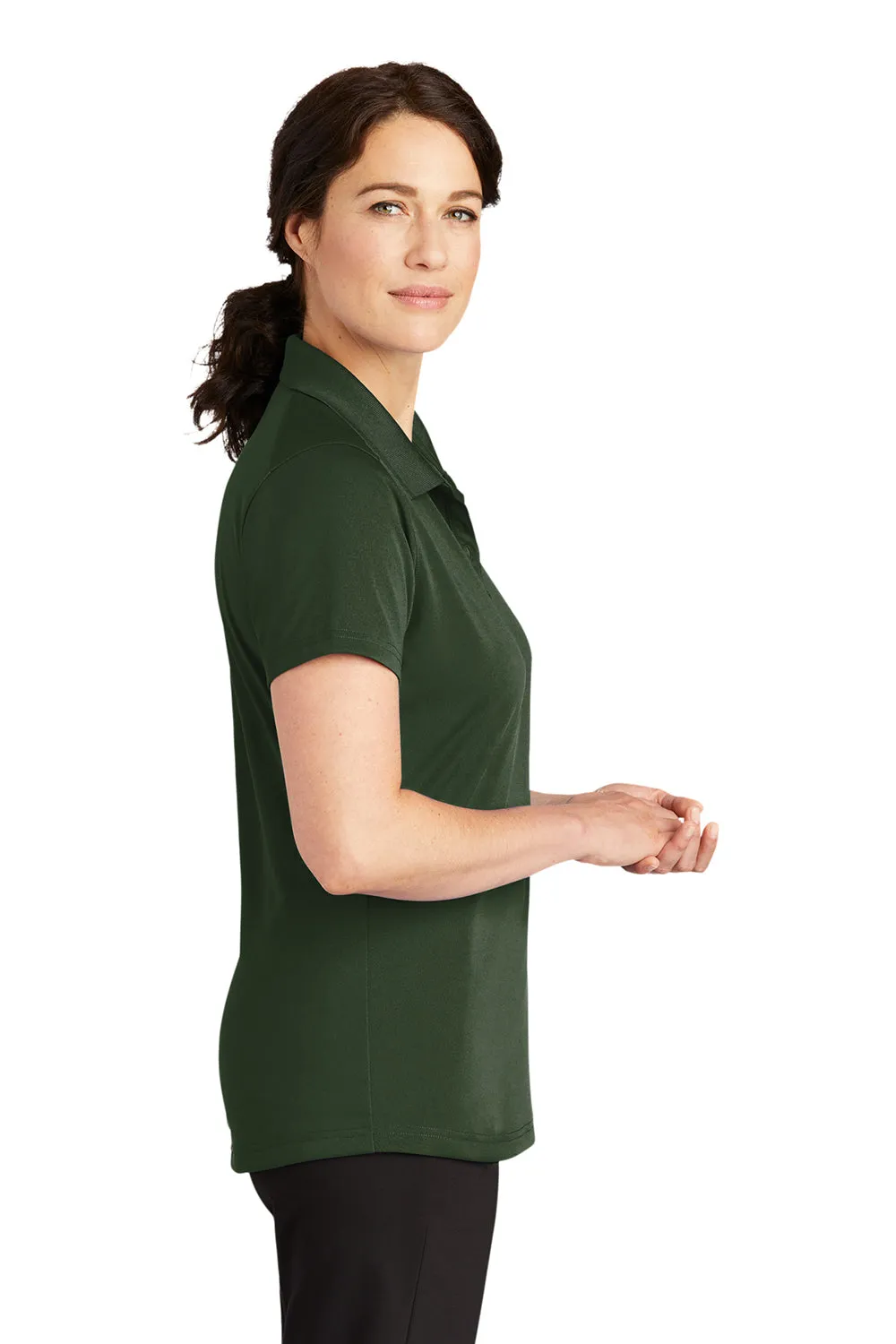 CornerStone Womens Select Moisture Wicking Short Sleeve Polo Shirt - Dark Green