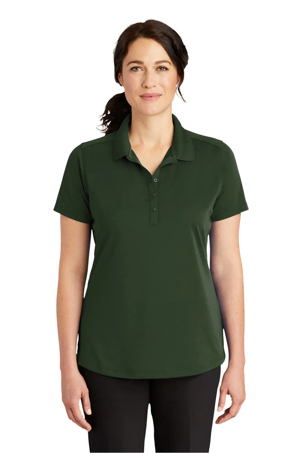 CornerStone Womens Select Moisture Wicking Short Sleeve Polo Shirt - Dark Green