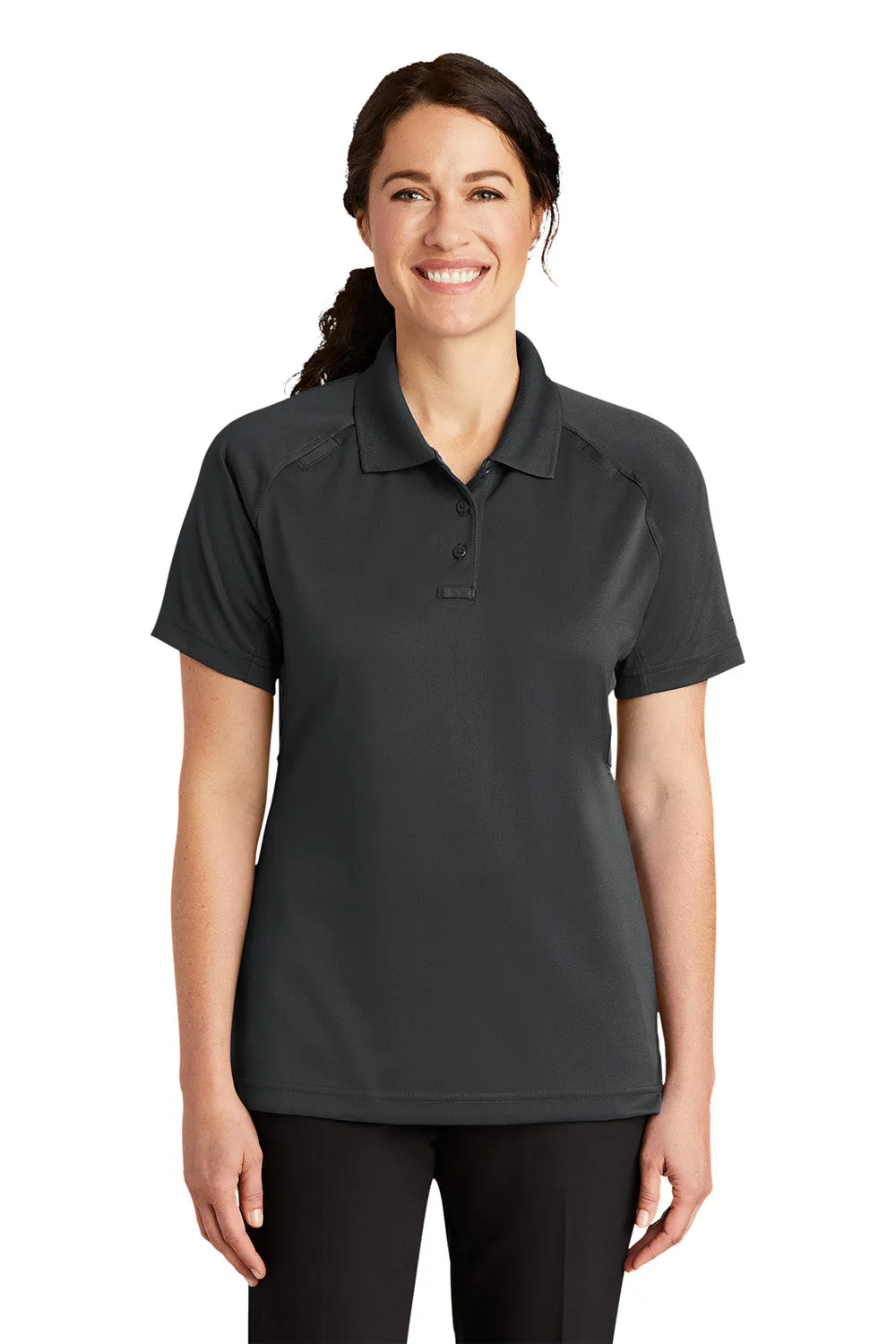 CornerStone Womens Select Tactical Moisture Wicking Short Sleeve Polo Shirt - Charcoal Grey