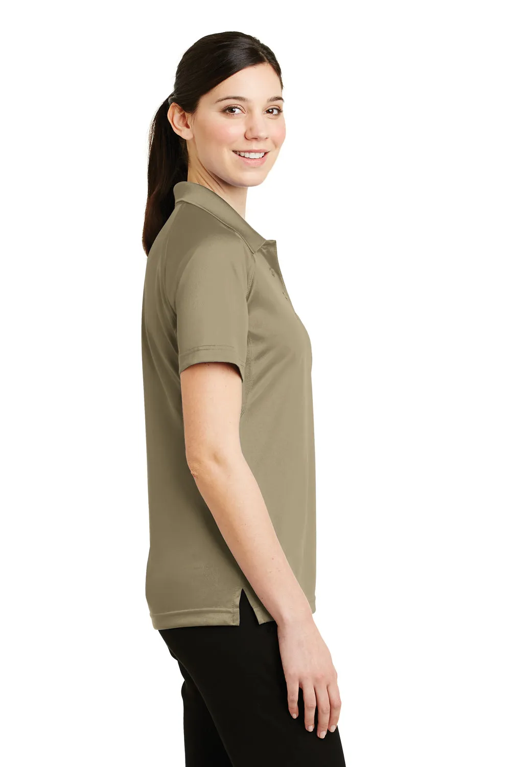 CornerStone Womens Select Tactical Moisture Wicking Short Sleeve Polo Shirt - Tan - Closeout