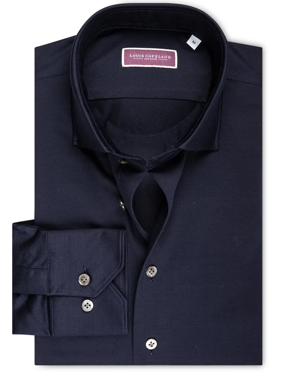 Cotton Stretch Shirt Navy