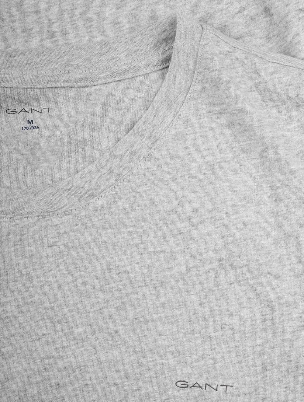 Crew Neck T-Shirt 2 Pack Light Grey Mel Navy