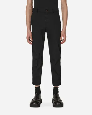 Crumpled Polyester Pants Black