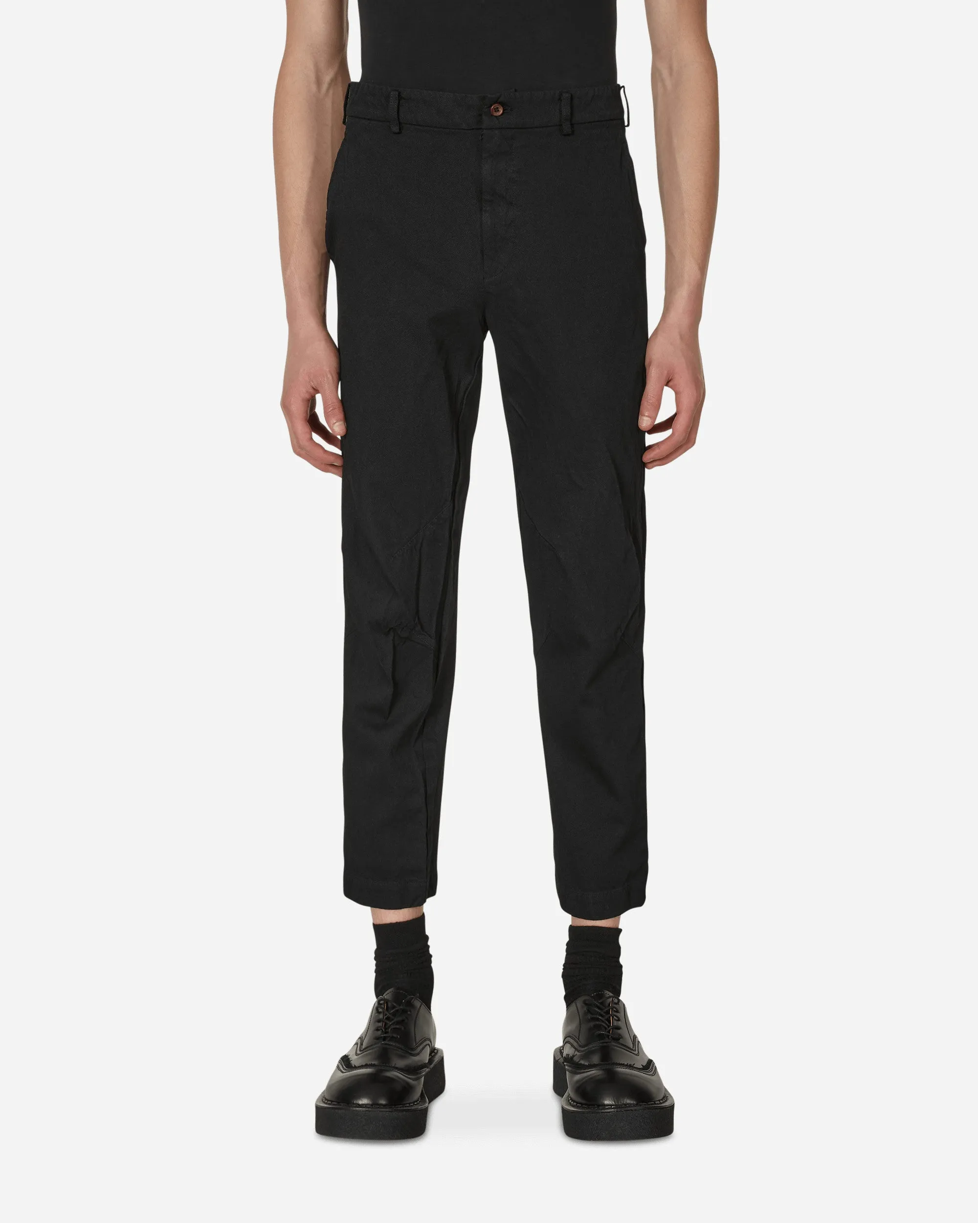 Crumpled Polyester Pants Black