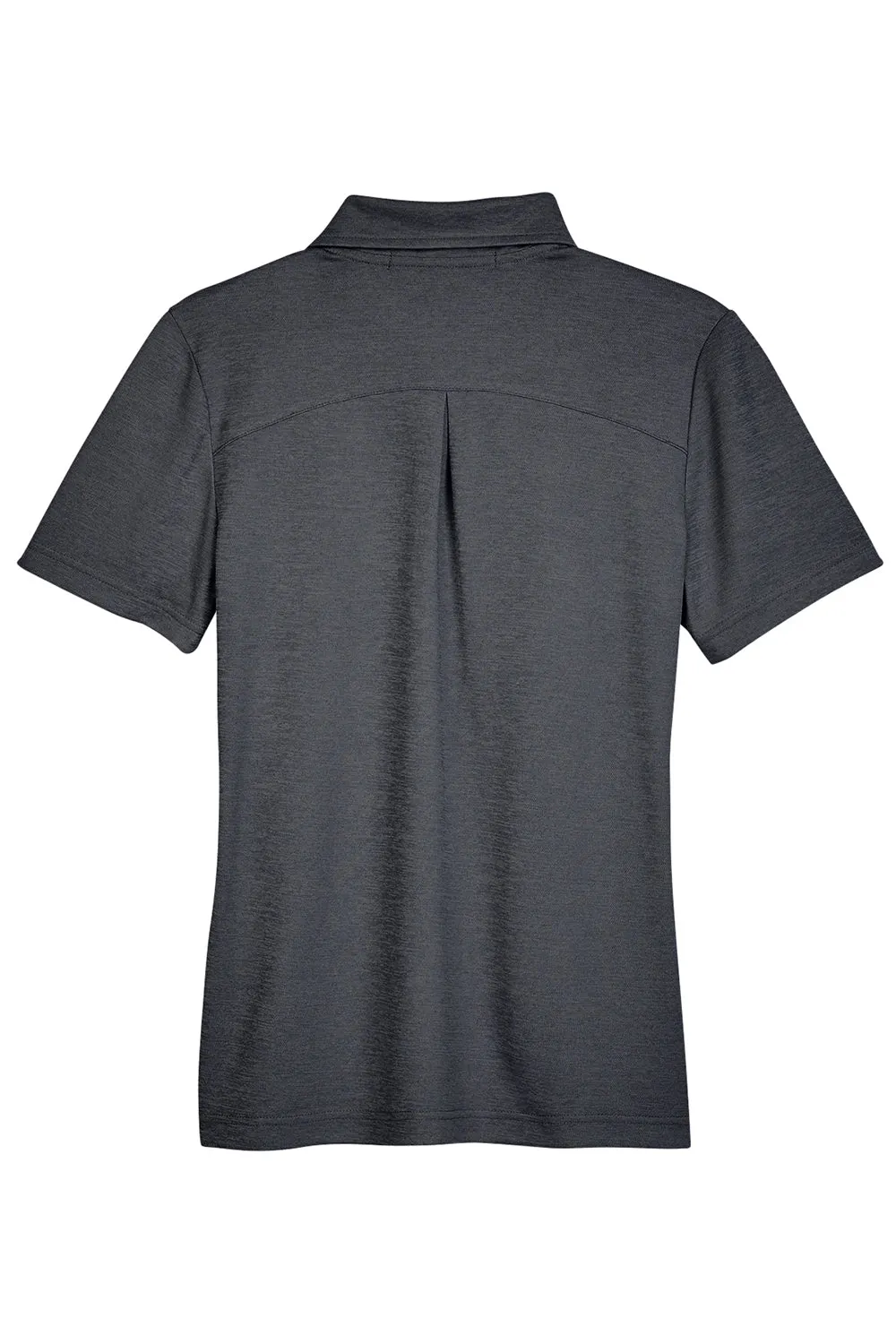 Devon & Jones Womens CrownLux Address Melange Performance Moisture Wicking Short Sleeve Polo Shirt - Heather Black