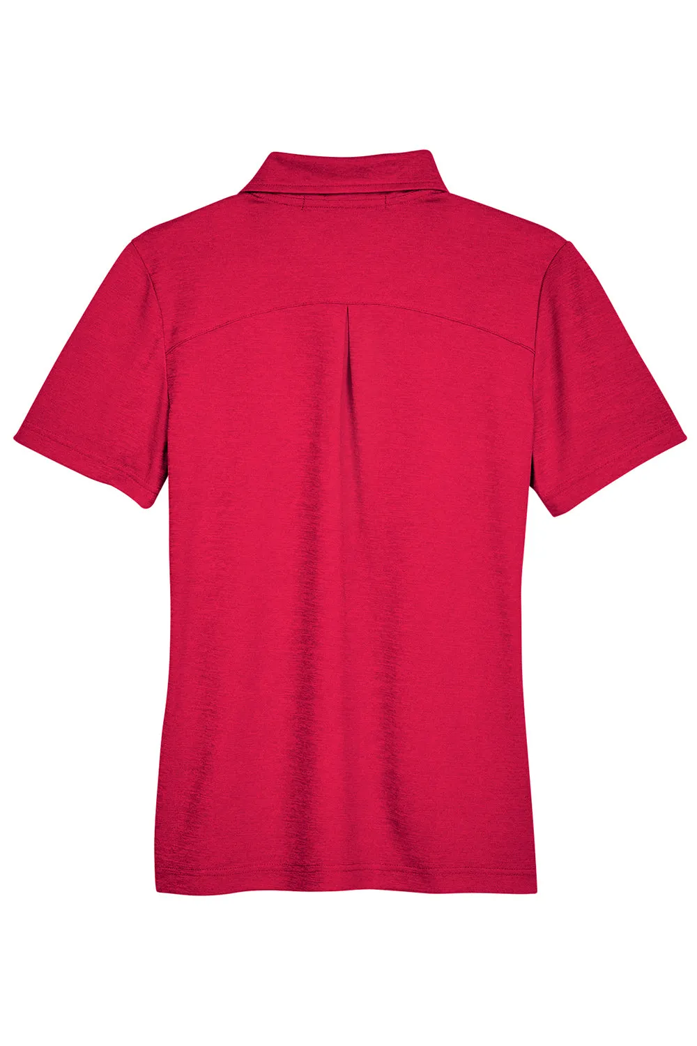 Devon & Jones Womens CrownLux Address Melange Performance Moisture Wicking Short Sleeve Polo Shirt - Heather Red