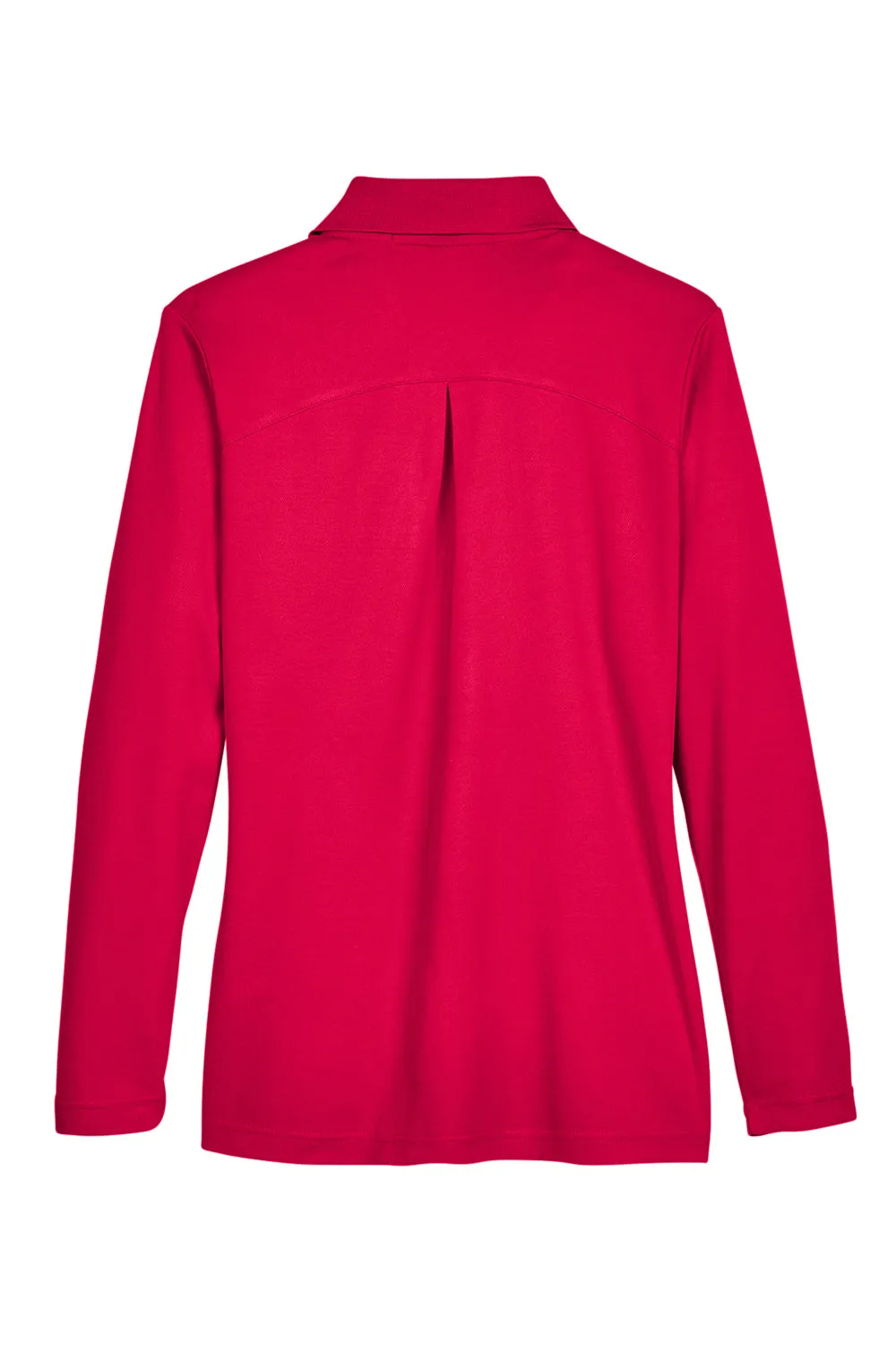 Devon & Jones Womens CrownLux Performance Moisture Wicking Long Sleeve Polo Shirt - Red