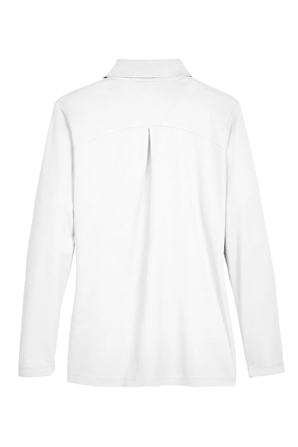 Devon & Jones Womens CrownLux Performance Moisture Wicking Long Sleeve Polo Shirt - White