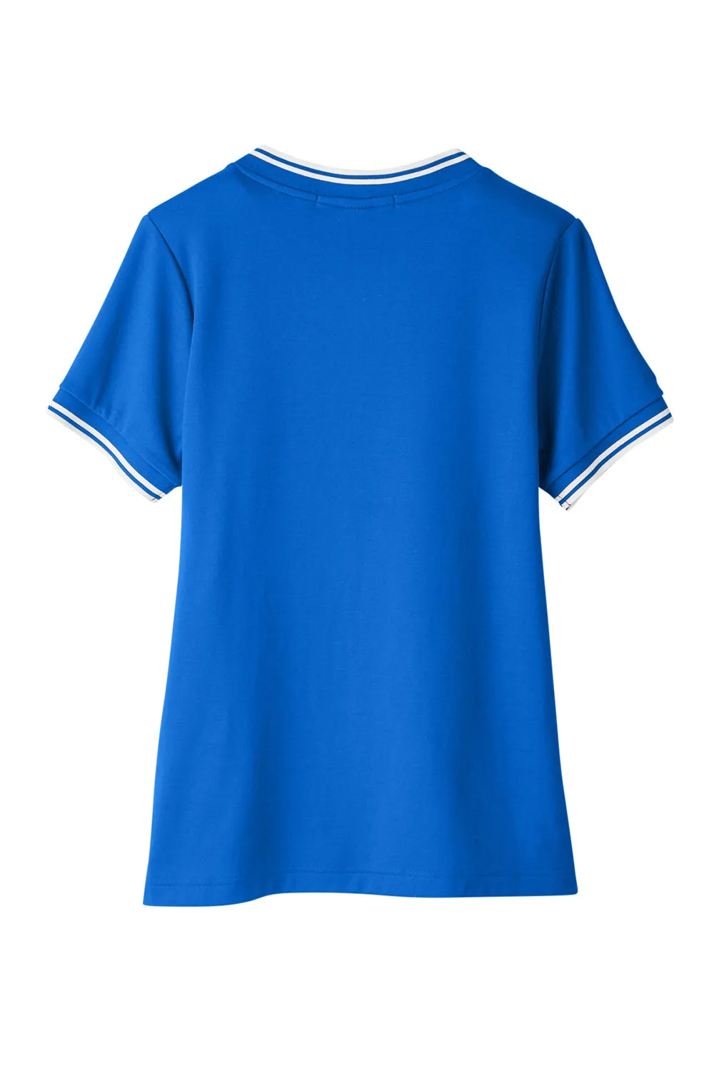 Devon & Jones Womens CrownLux Performance Moisture Wicking Short Sleeve Polo Shirt - French Blue/White