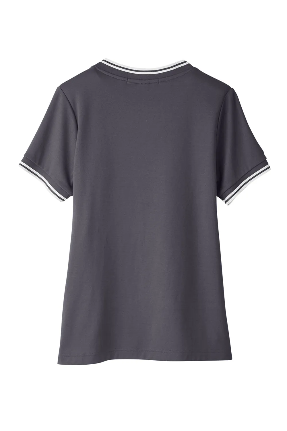 Devon & Jones Womens CrownLux Performance Moisture Wicking Short Sleeve Polo Shirt - Graphite Grey/White