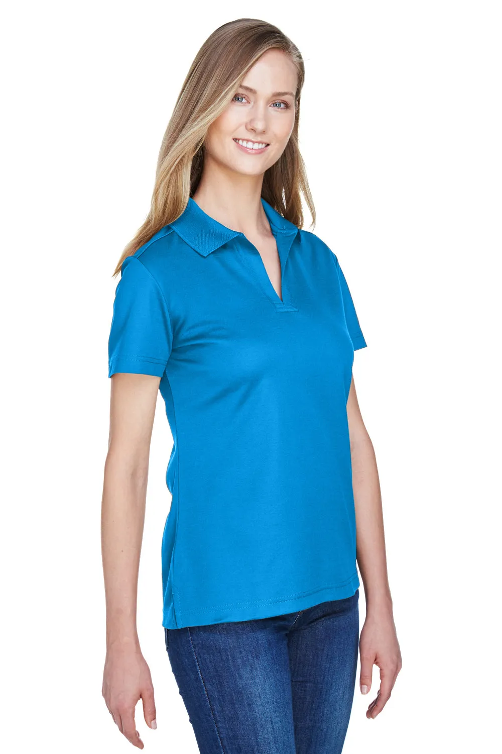 Devon & Jones Womens CrownLux Performance Moisture Wicking Short Sleeve Polo Shirt - Ocean Blue