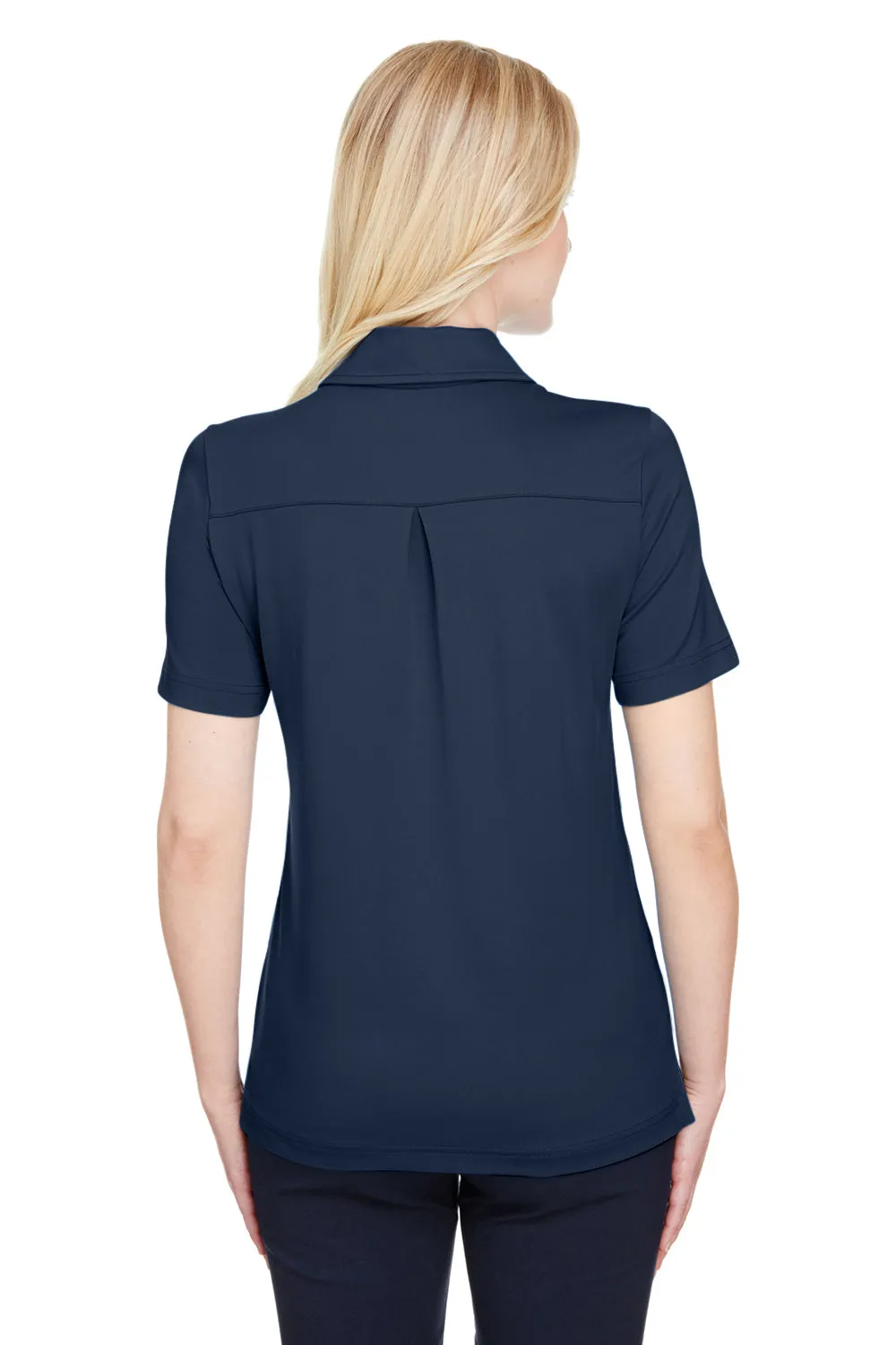 Devon & Jones Womens CrownLux Range Flex Performance Moisture Wicking Short Sleeve Polo Shirt - Navy Blue
