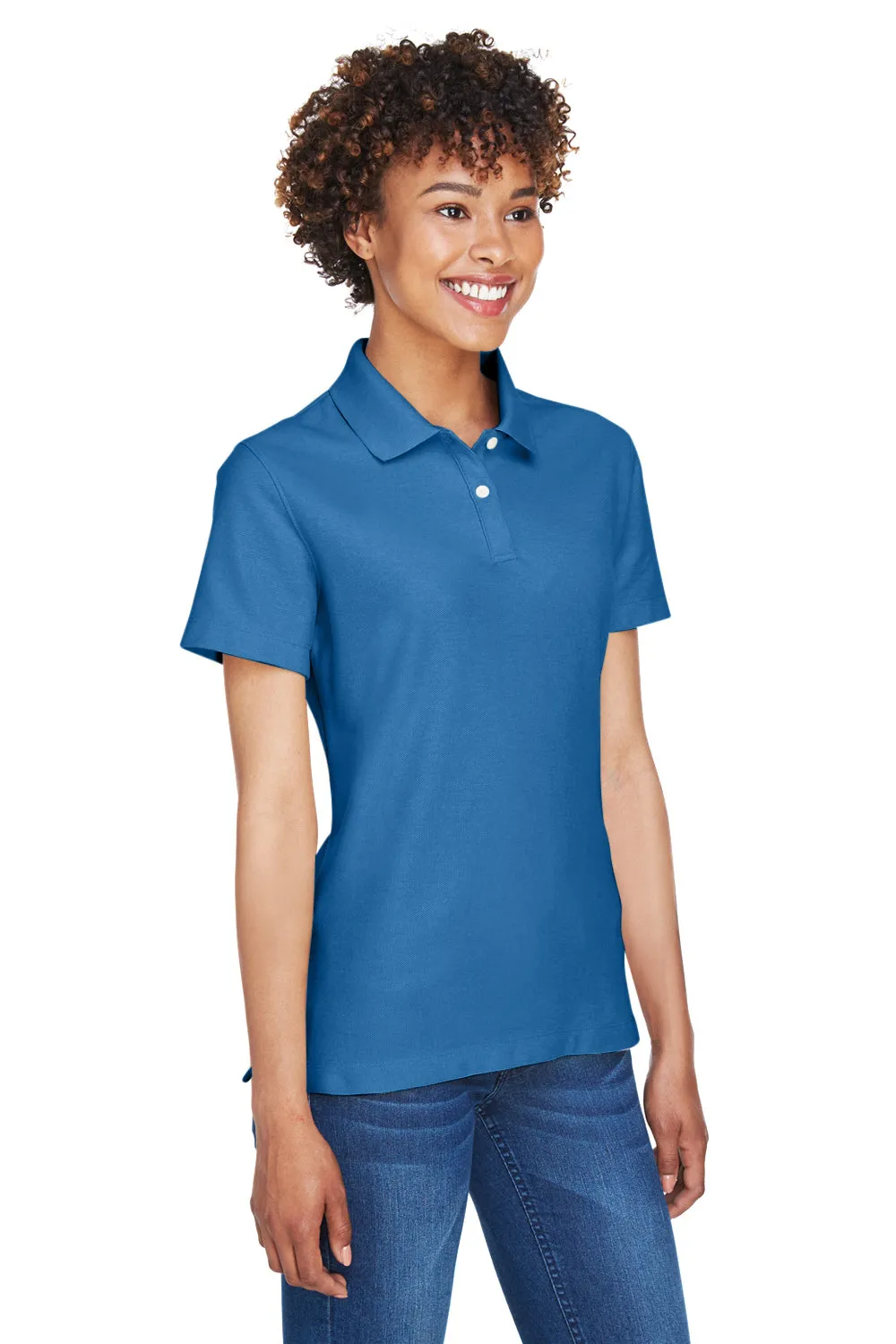 Devon & Jones Womens DryTec20 Performance Moisture Wicking Short Sleeve Polo Shirt - French Blue