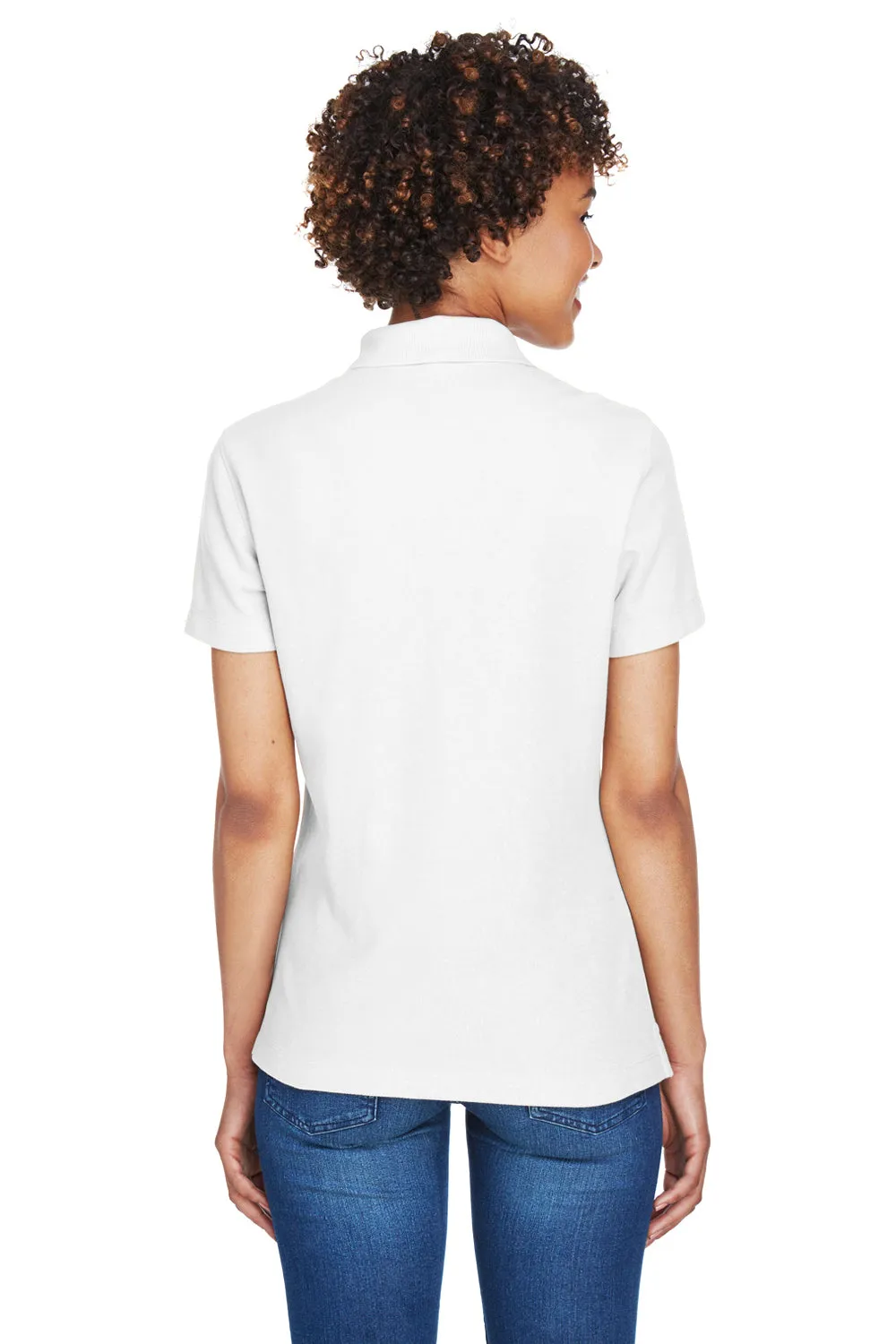 Devon & Jones Womens DryTec20 Performance Moisture Wicking Short Sleeve Polo Shirt - White