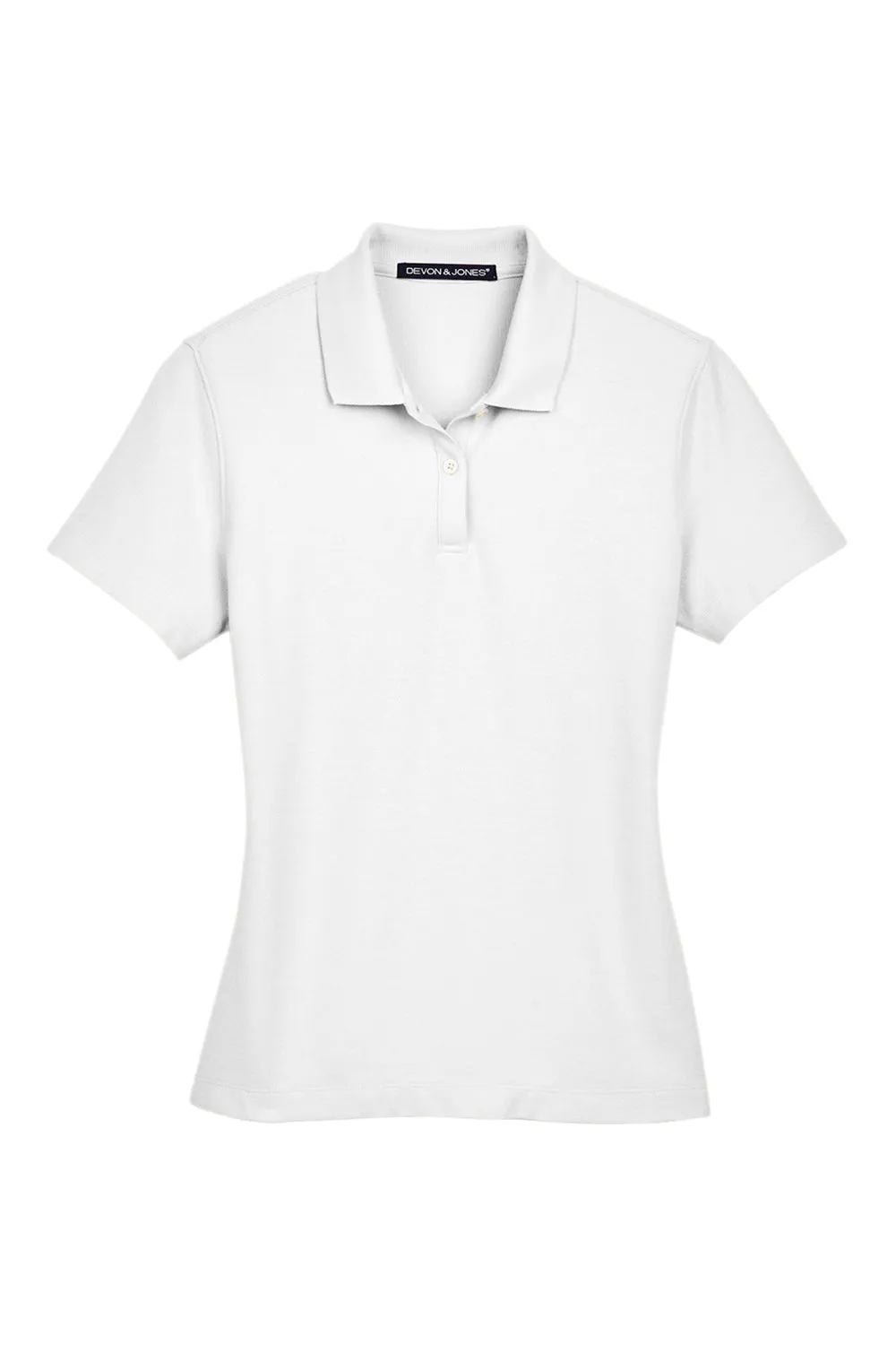 Devon & Jones Womens DryTec20 Performance Moisture Wicking Short Sleeve Polo Shirt - White