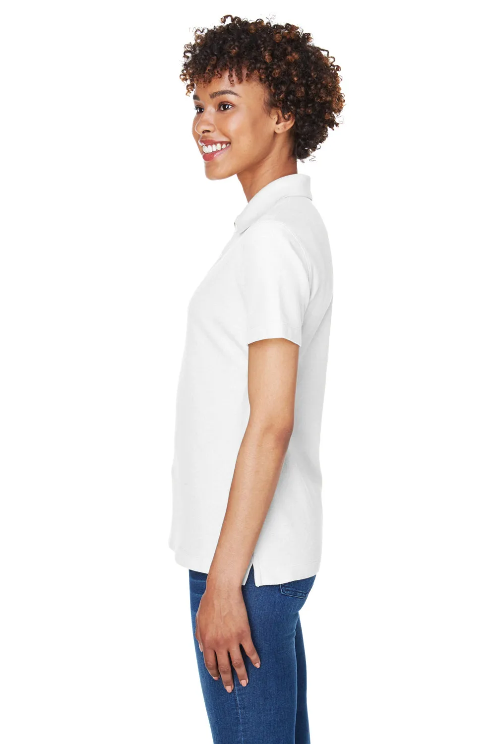 Devon & Jones Womens DryTec20 Performance Moisture Wicking Short Sleeve Polo Shirt - White