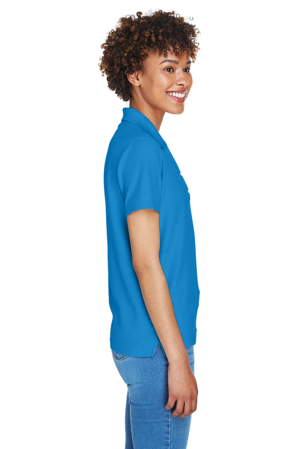 Devon & Jones Womens Short Sleeve Polo Shirt - French Blue