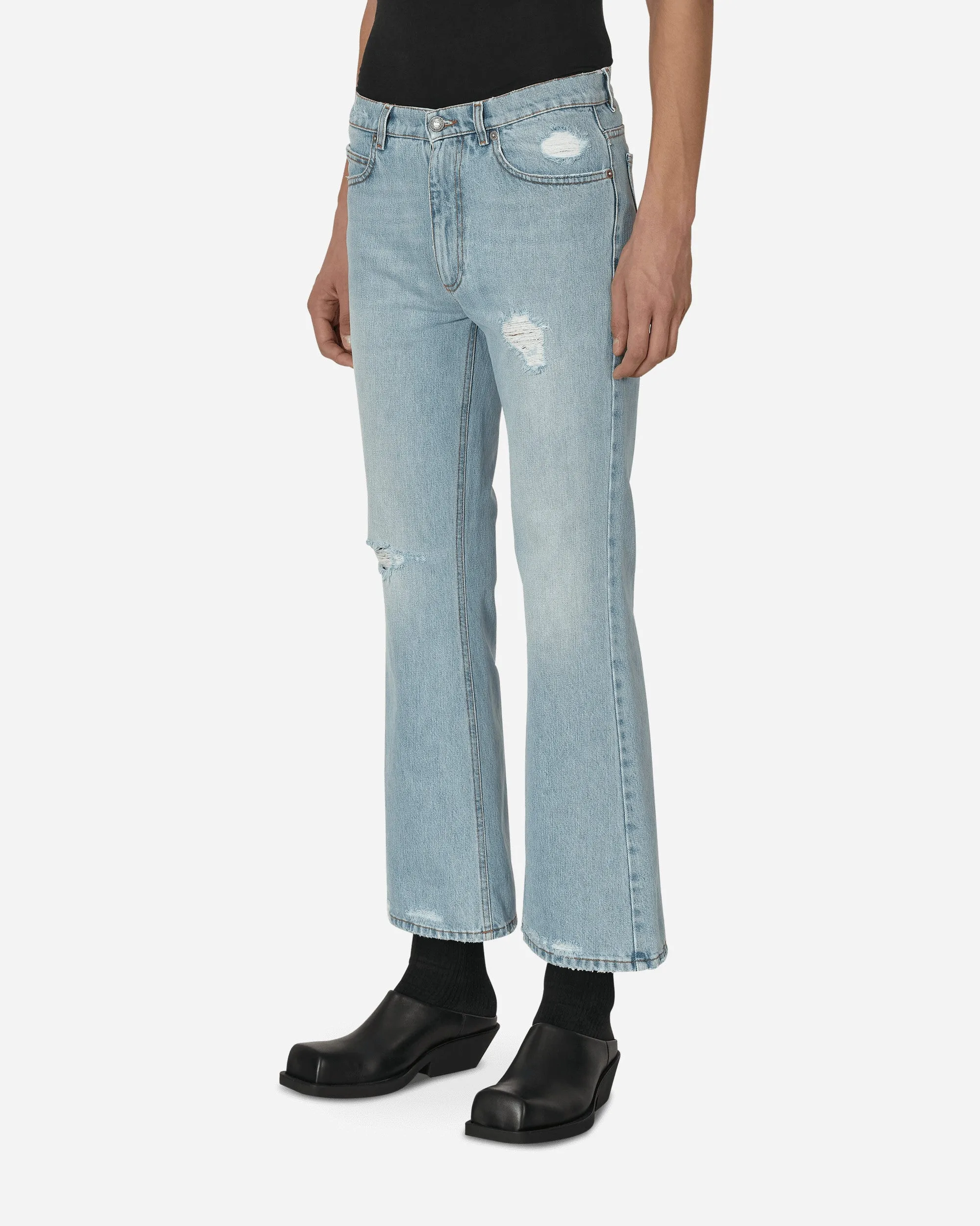 Distressed Denim Pants Blue