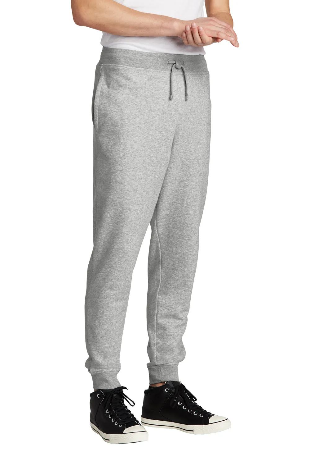 District Mens V.I.T. Fleece Jogger Sweatpants w/ Pockets - Heather Light Grey