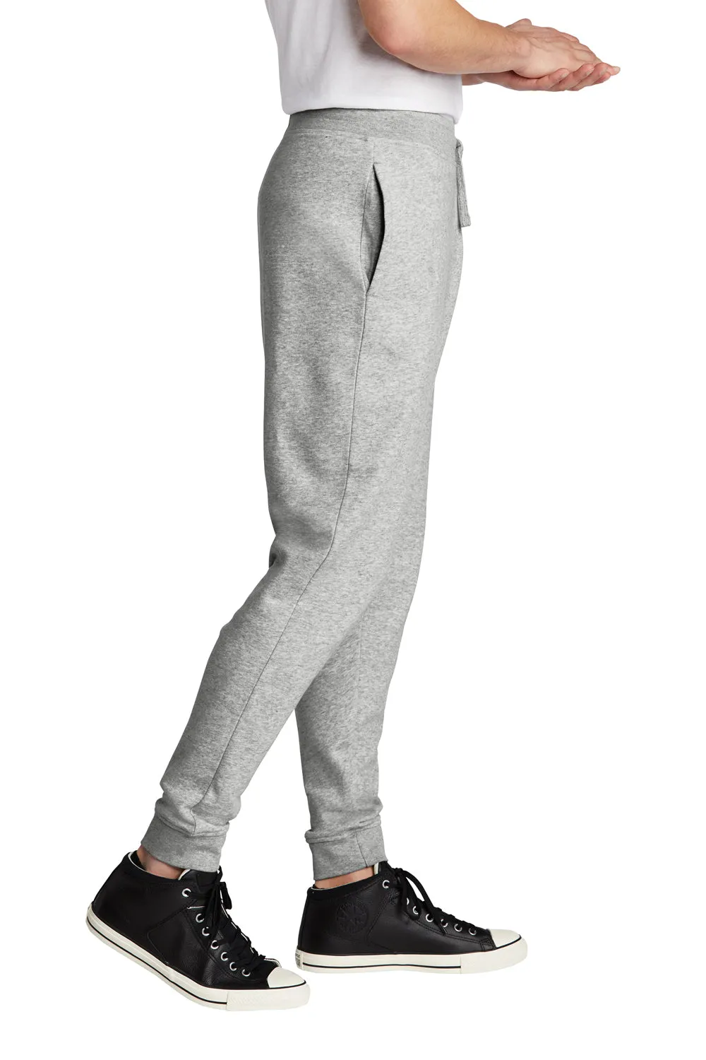 District Mens V.I.T. Fleece Jogger Sweatpants w/ Pockets - Heather Light Grey