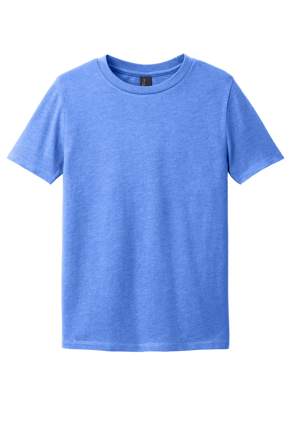 District Youth Perfect Blend CVC Short Sleeve Crewneck T-Shirt - Heather Royal Blue