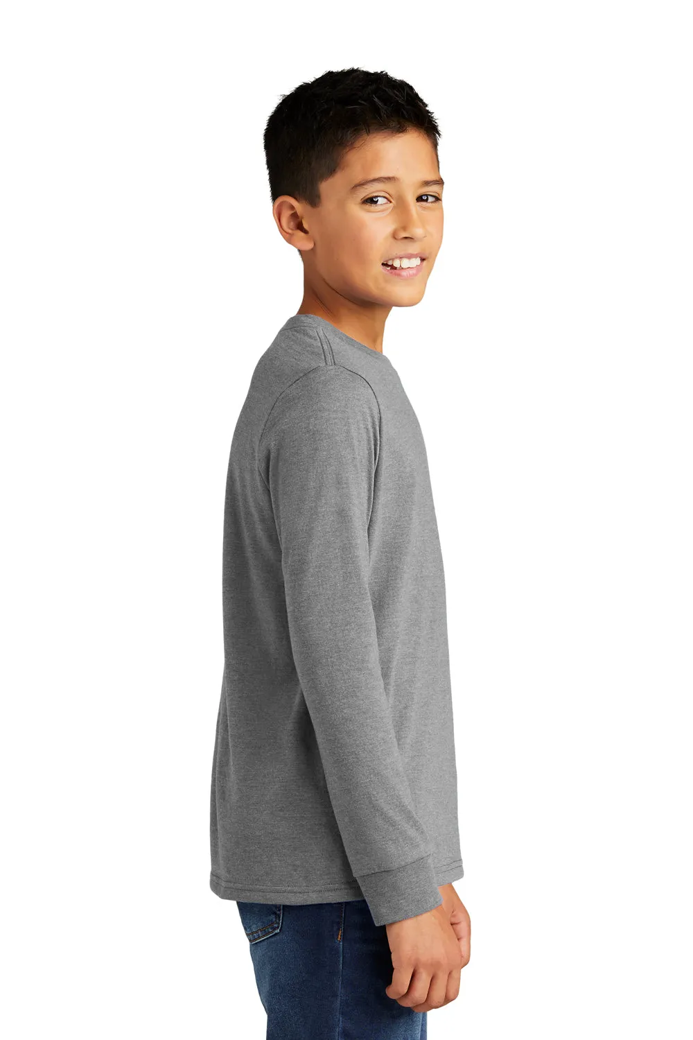 District Youth Perfect Tri Long Sleeve Crewneck T-Shirt - Grey Frost