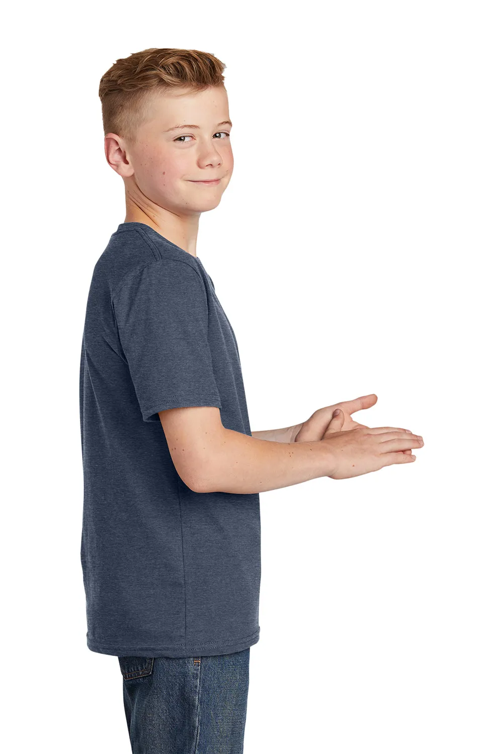District Youth Very Important Short Sleeve Crewneck T-Shirt - Heather Navy Blue