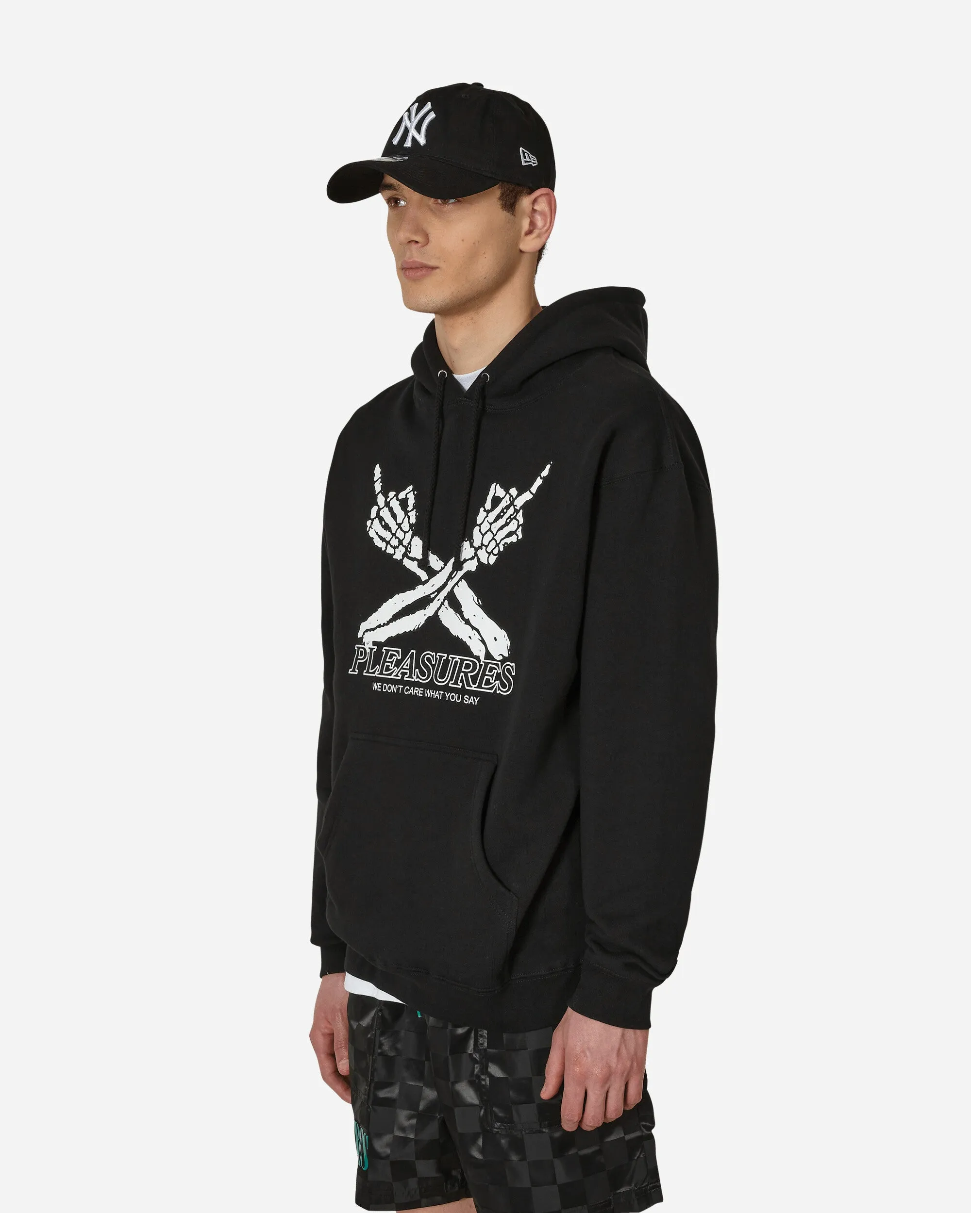Don't Care Hooded Sweatshirt Black
