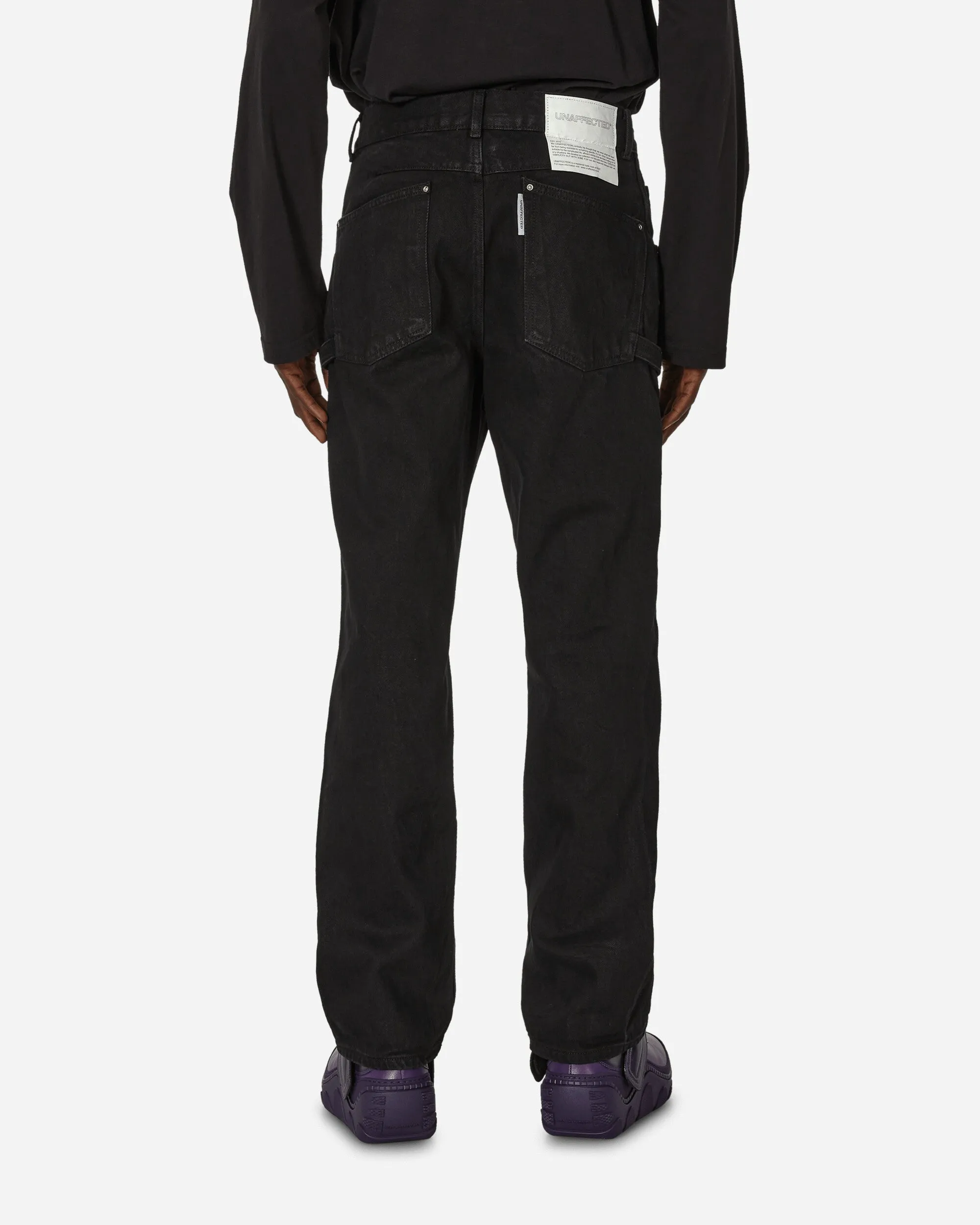 Double Knee Denim Pants Black