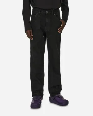 Double Knee Denim Pants Black