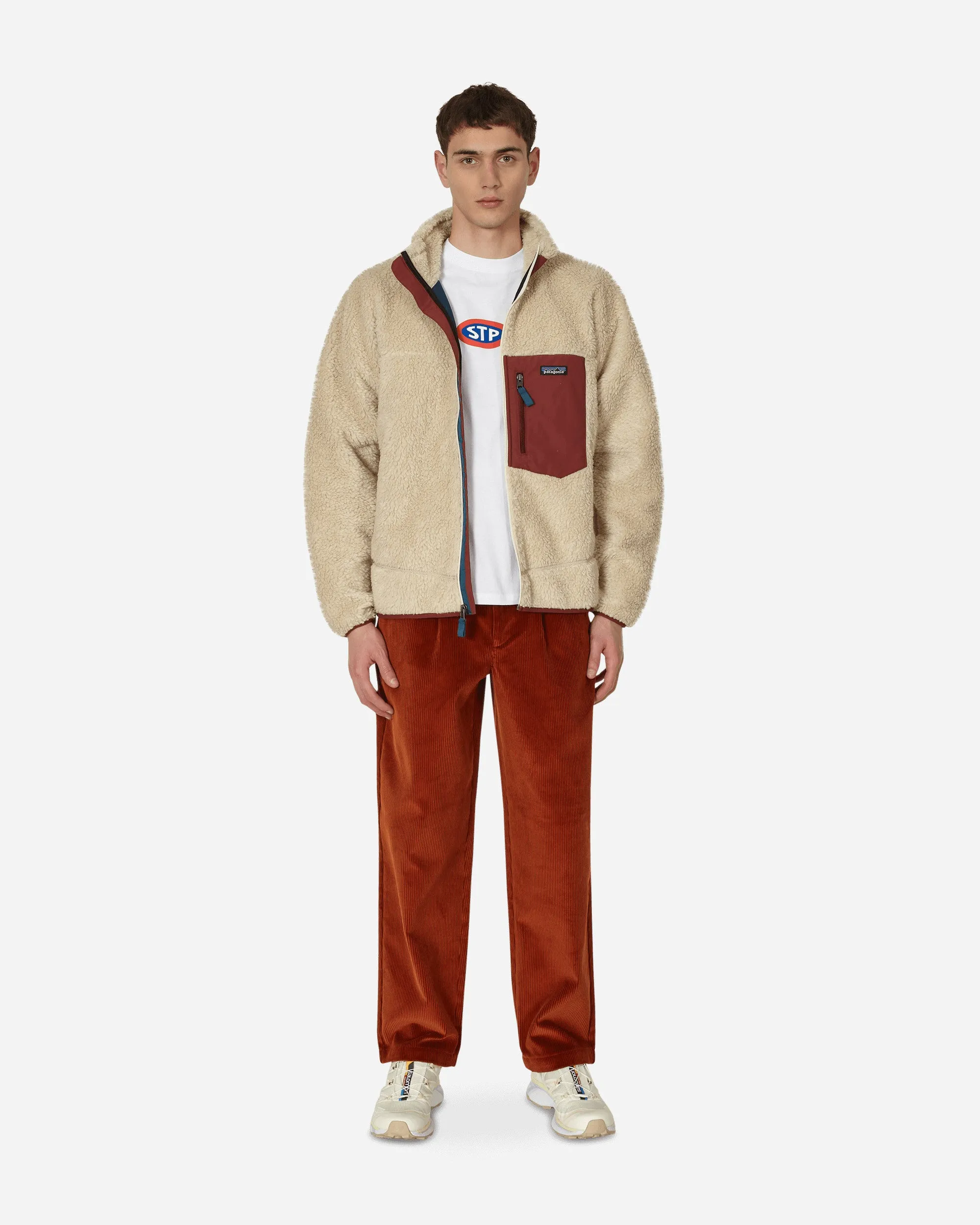 Double-Pleat Corduroy Pants Brown