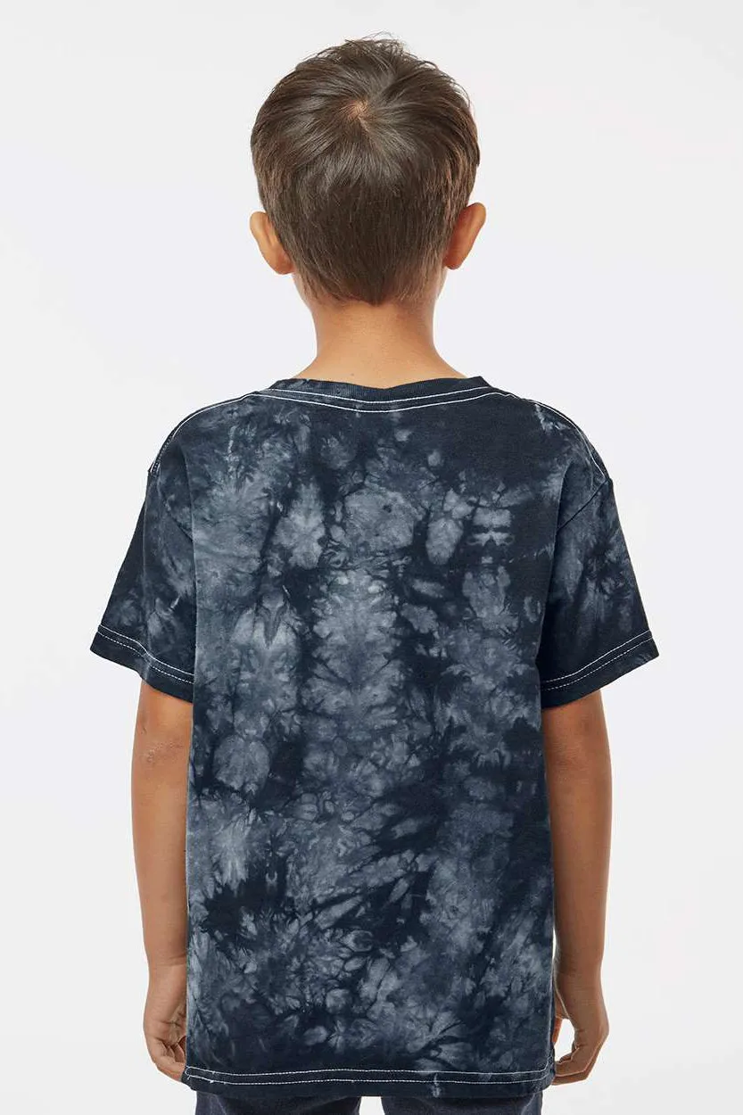 Dyenomite Youth Crystal Tie Dyed Short Sleeve Crewneck T-Shirt - Black Crystal