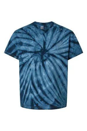 Dyenomite Youth Cyclone Pinwheel Tie Dyed Short Sleeve Crewneck T-Shirt - Navy Blue