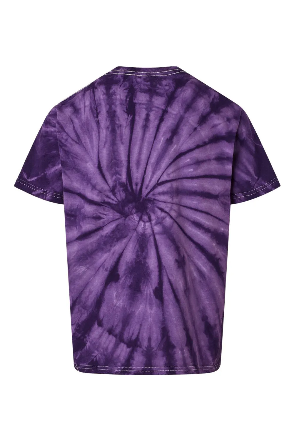 Dyenomite Youth Cyclone Pinwheel Tie Dyed Short Sleeve Crewneck T-Shirt - Purple