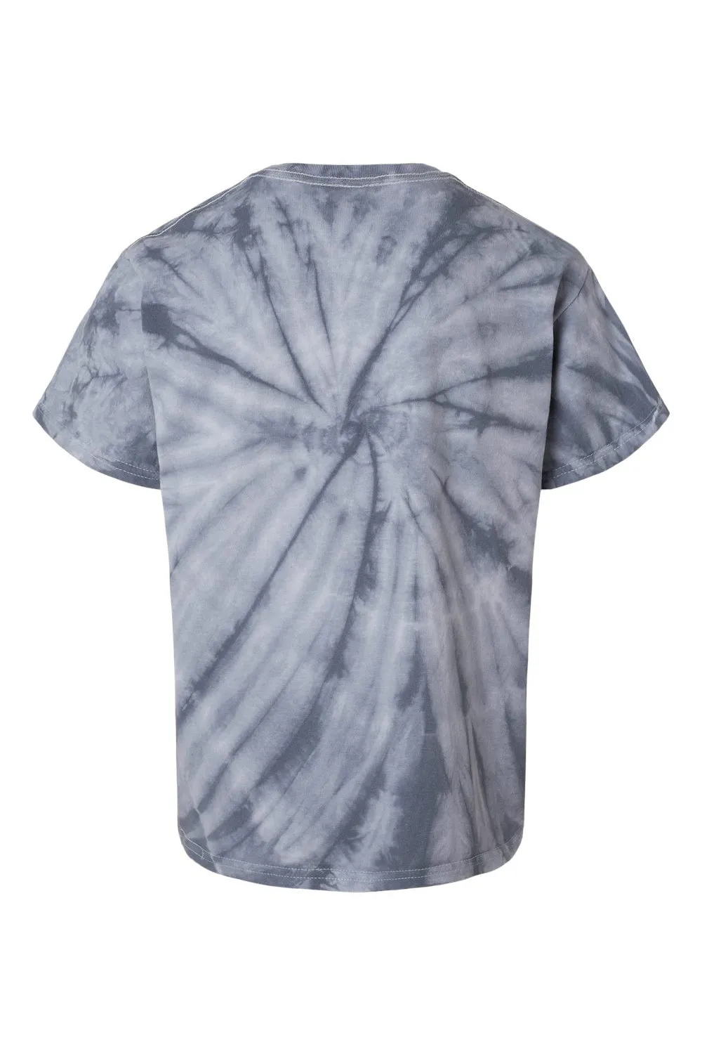 Dyenomite Youth Cyclone Pinwheel Tie Dyed Short Sleeve Crewneck T-Shirt - Silver Grey