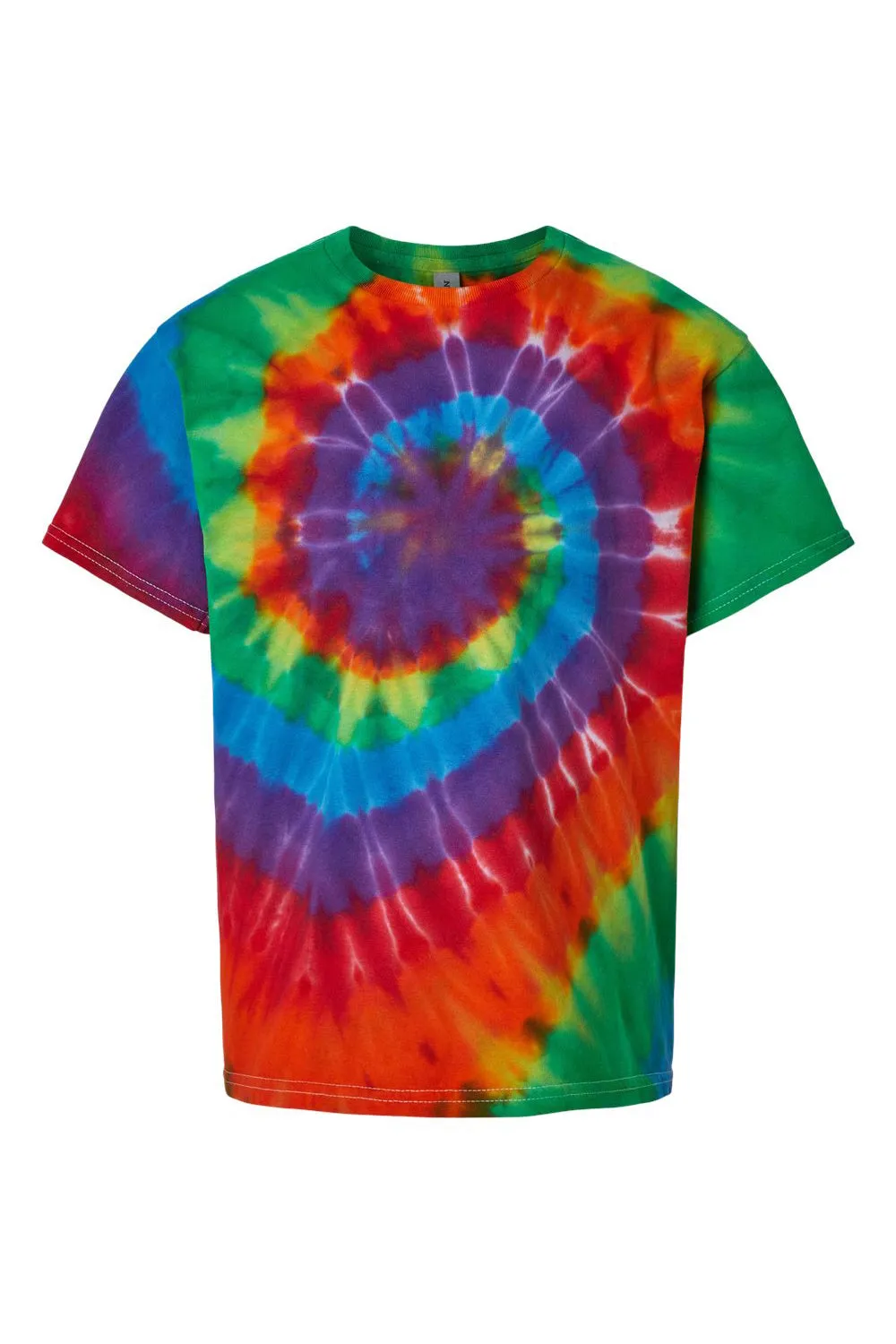 Dyenomite Youth Spiral Tie Dyed Short Sleeve Crewneck T-Shirt - Michelangelo