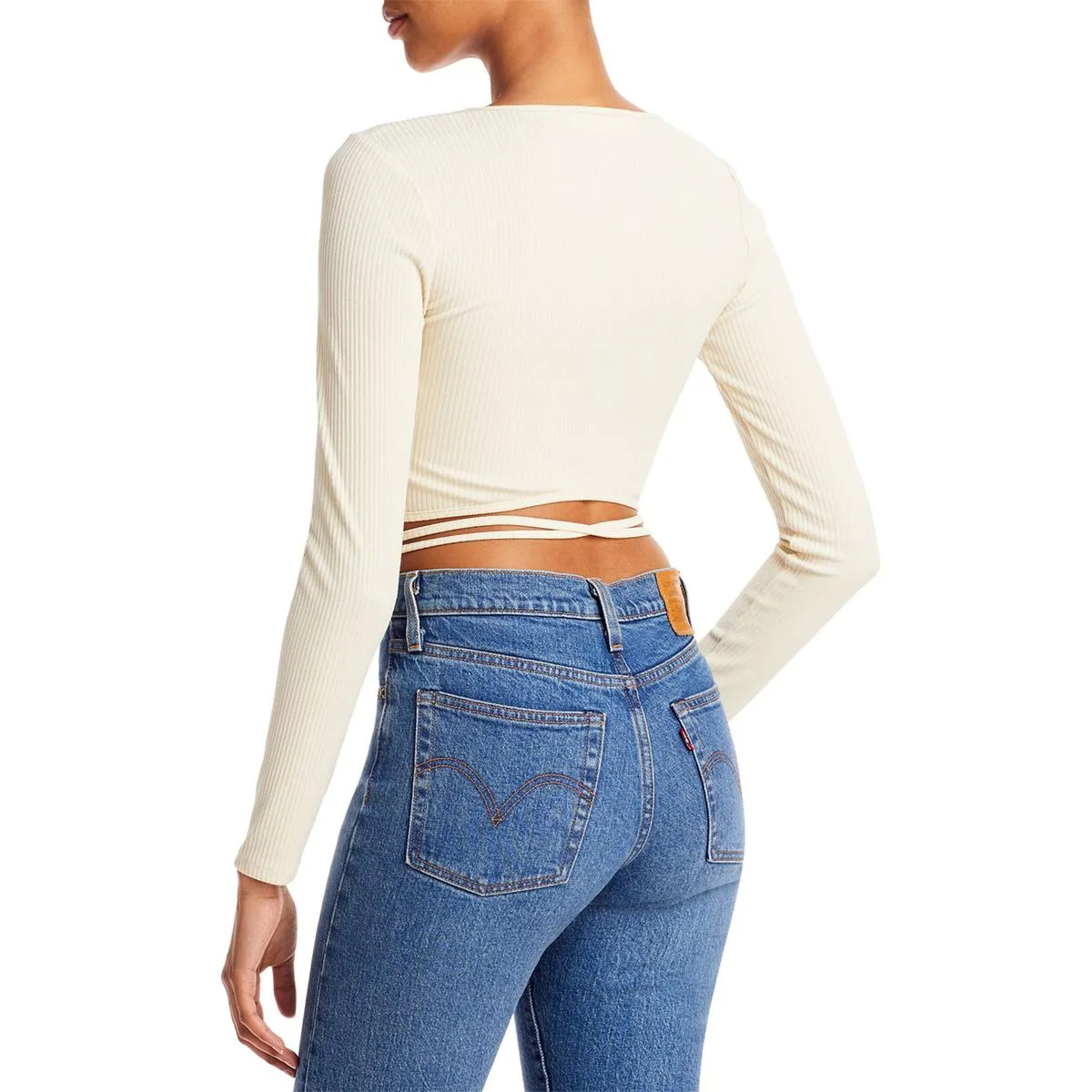 Elaina Womens Keyhole Tie Front Cropped